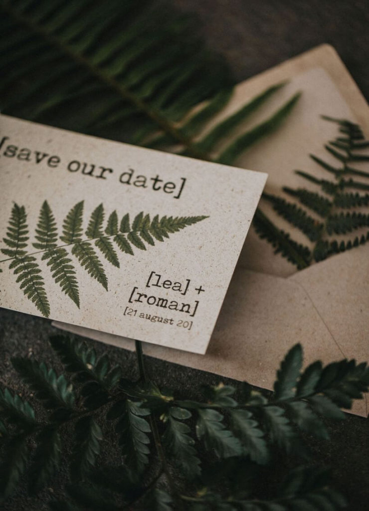 Farnhochzeit Save The Date Karte