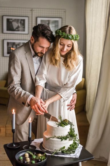 Winter Wedding Tortenanschnitt